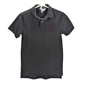 Polo Ralph Lauren Shirt Boys Medium 10/12 Black Short Sleeves Preppy School